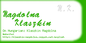 magdolna klaszkin business card